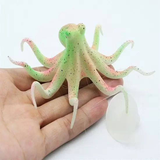 Fluorescent Artificial Octopus Aquarium Decoration Ornament Fish Tank Decor