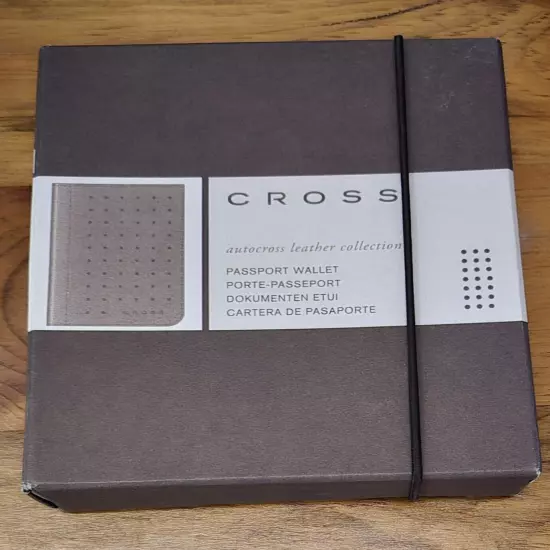 Cross Autocross Leather Collection Passport Wallet - Black /Vintage / BRAND NEW 