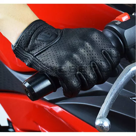 Motorcycle Gloves Retro Perforate Leather Motorcycle Waterproof Touch Screen AU