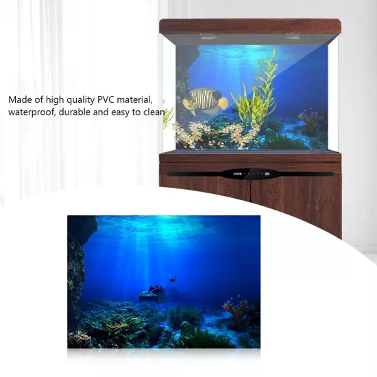 Adhesive Seaworld Background Poster for Aquarium Fish Tank Decoration 61 X 41cm