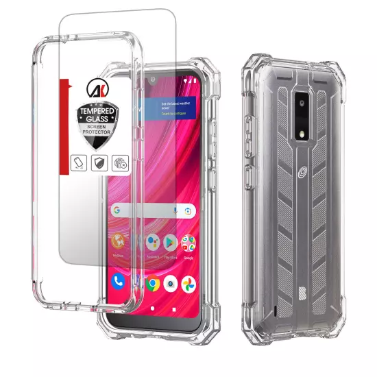 For BLU View 4 B135DL Heavy Duty Case Full Phone Cover Shockproof+Tempered Glass