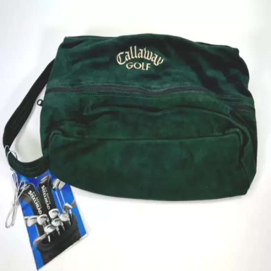 Callaway Shoe Bag Suede Utility Pouch Forest Green Zipper NEW VTG Vintage