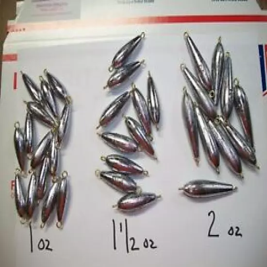 2 oz inline Trolling Sinkers - choice of 6/12/25/50/100 - FREE SHIP