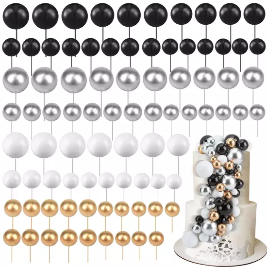 Tondiamo 108 Pcs Balls Cake Topper Balloons Cupcake Topper DIY Cake Insert