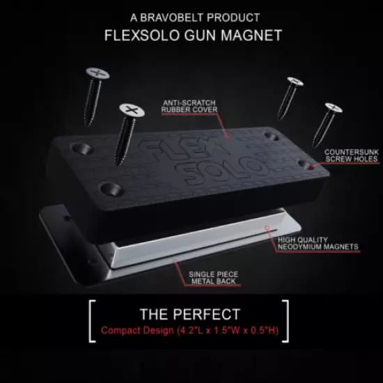 FlexSolo Gun Magnet - Perfect for Cars, Homes, and Gun Safes