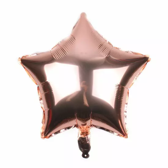 18" Rose Gold Heart, Star, Round Champagne Foil Balloons Pack of 6