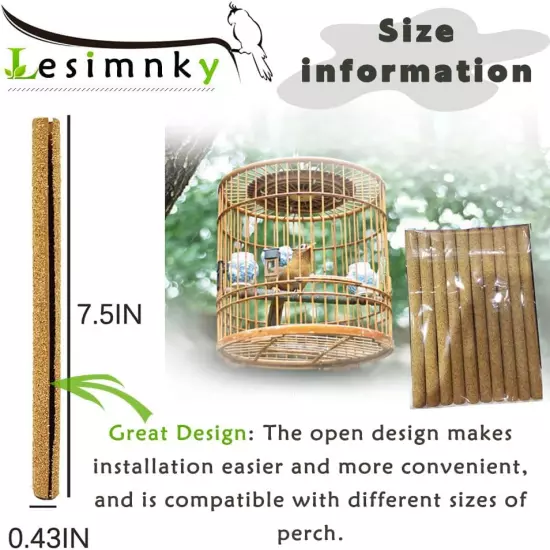 30PCS Birds Perch Covers, Sand Perch for Bird Cage Platform Accessories Bird Per