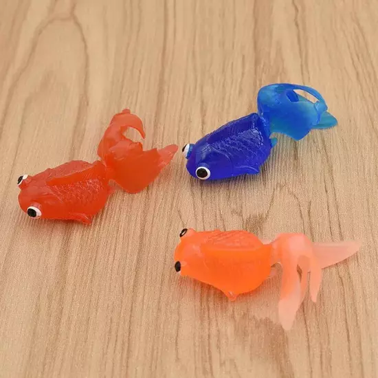 5X Artificial Rubber Goldfish Fish Tank Aquarium Landscape HOT Decor Toys W4N6