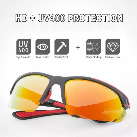 Polarized HD Sport Wrap Men Cycling Golf Ski Sunglasses Fishing Driving Glasses