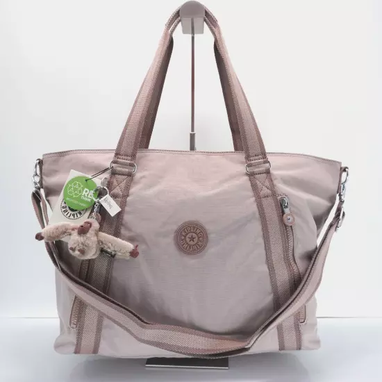 Kipling Skyler Large Shoulder Bag Zip Tote TM5601 Polyamide Dusty Taupe $139 NWT