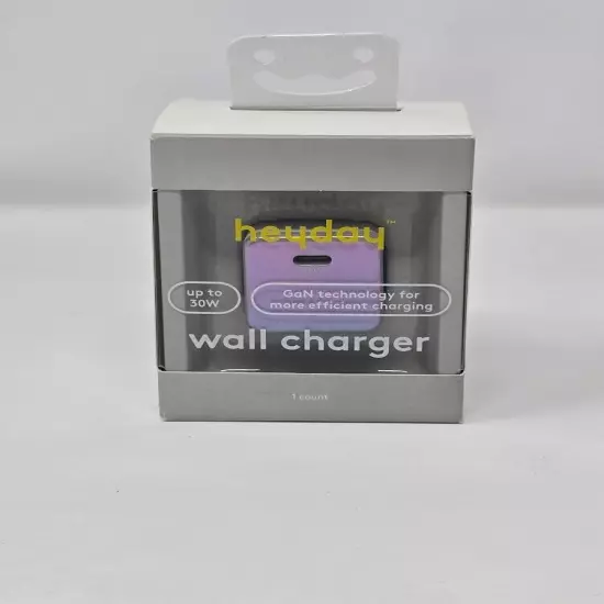 heyday™ Single Port USB-C 30W Wall GaN Charger - Soft Purple