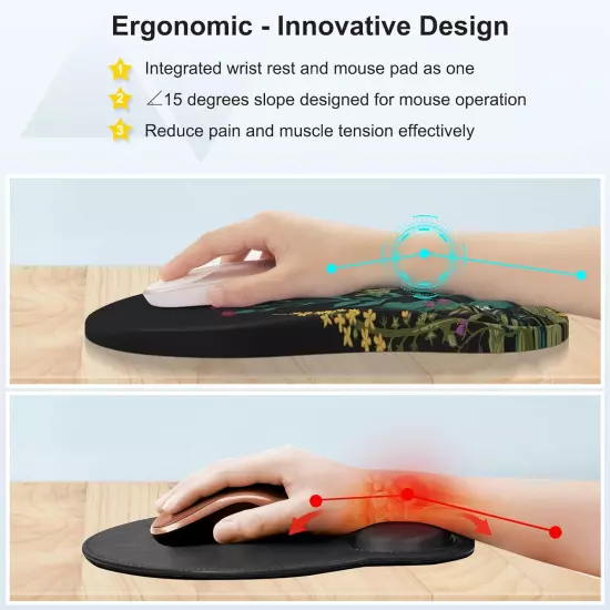 Mouse Pad Wrist Support, Ergonomic Mouse Pad,Pain Relief Keyboard Wrist Rest, Co