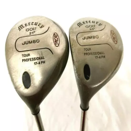 Mercury Jumbo Set Of 2 Golf Club Woods 9.5* & 21* LH Steel