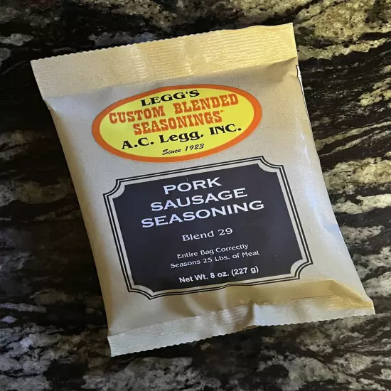 AC Legg's Blend 29 Mild Breakfast Sausage Seasoning 8 oz - Seasons 25 lbs