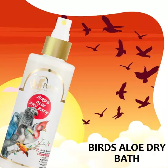 Organic & Ayurvedic Birds Aloe Dry Bath Shampoo Dry/Spray Coat- All Bird Types