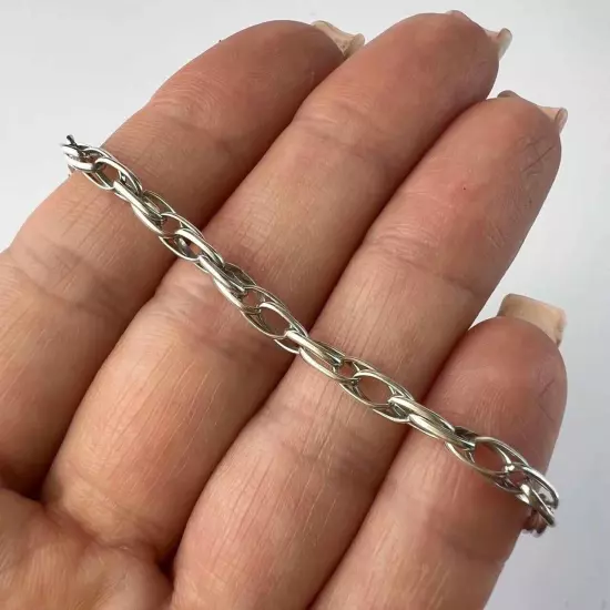 Vintage Ukraine Sterling Silver 925 Men's Women's Chain Bracelet Marked 4.5 gr