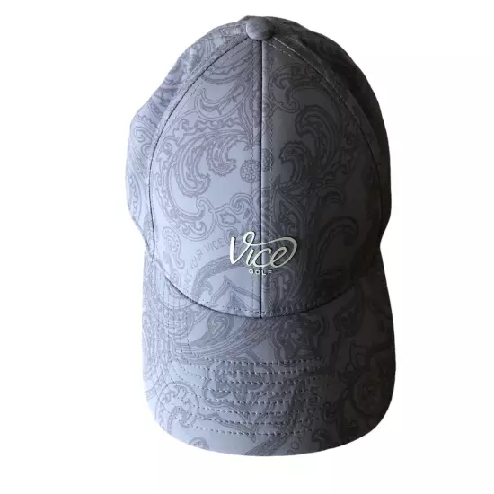 VICE Golf Hat Cap Gray Paisley Design Flex Fitted Men’s Size Small