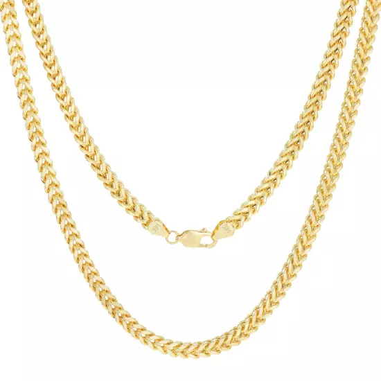 14K Yellow Gold 1.5mm-5mm Franco Square Box Chain Necklace Mens Womens 16"- 30"