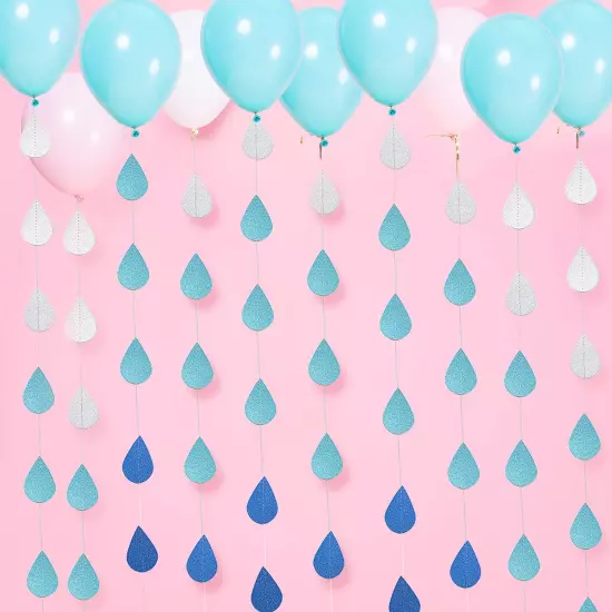 , Raindrop Garland Paper Garland for Birthday Wedding Backdrop Party Hanging Dec