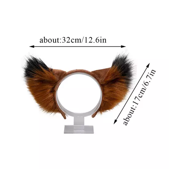 Simulation Animal Ears Plush Animal Wolf Ears Headband Fox Cat Ears