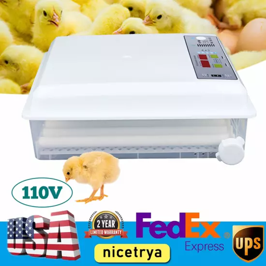 Egg Incubator Fully Digital Automatic Hatcher Fits Hatching Chicken Farm /64Eggs