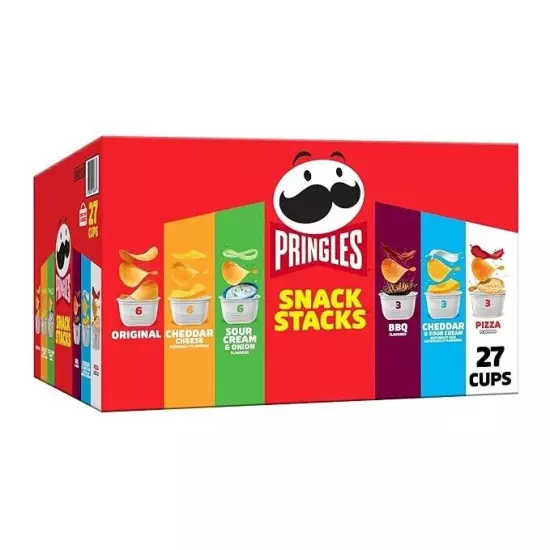 Pringles Potato Crisps Chips Snack Stacks Lunch Snacks Office and Kids Snacks...