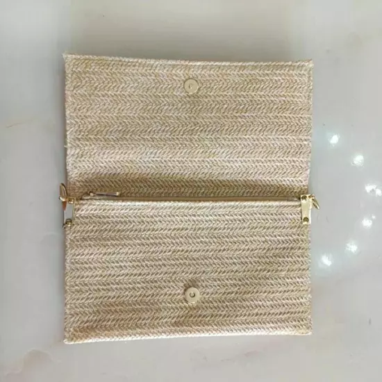 Christian Dior 2023 Beige Rattan Clutch Pouch - Brand New with Box Fast Shipping