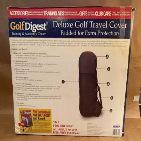 Golf Digest Training and Accessory Center Deluxe Travel Cover NEW in Box Padded