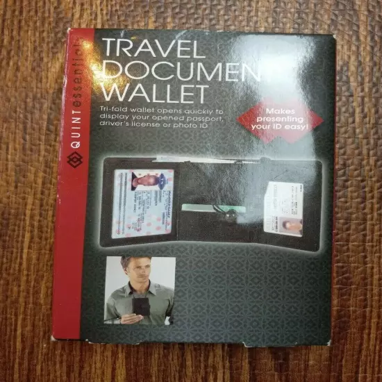 Tri-Fold Travel Document Wallet-Passport-Drivers License-Photo ID Set of 3