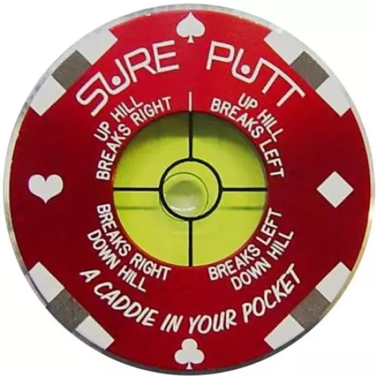 Sure Putt Pro Golf Putting Aid - Poker Chip - Read Greens & Lower Your Scores!