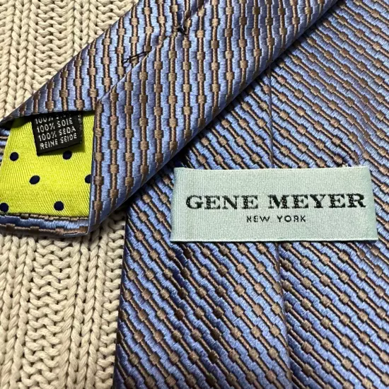 Gene Meyer lilac and bronze striped silk tie