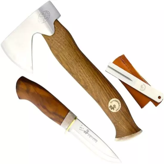 Karesuando Kniven Walnut Axe & Knife Hunting Set - Made In Sweden