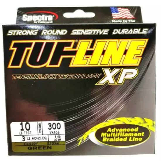 BRAID TUF-LINE XP 10lb green 300yards Spectra advanced multifilament line USA