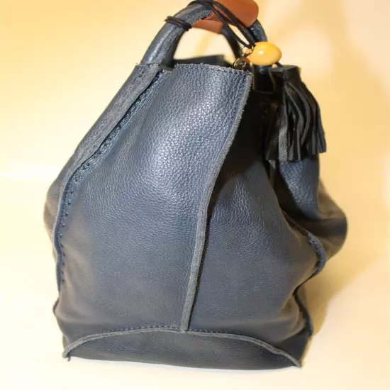 The Sak Los Feliz Large Tote Bag NWD Indigo Blue Unlined Leather Shoulder Purse