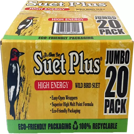 High Energy Suet Cakes, 20 Pack of 11 Oz. Suet Cakes for Wild Birds