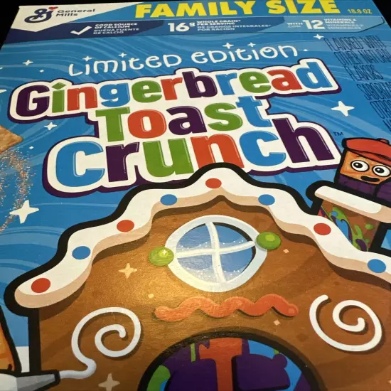 2023 Limited Edition Gingerbread Toast Crunch Cereal 18.8oz Family Size Exp 8/24