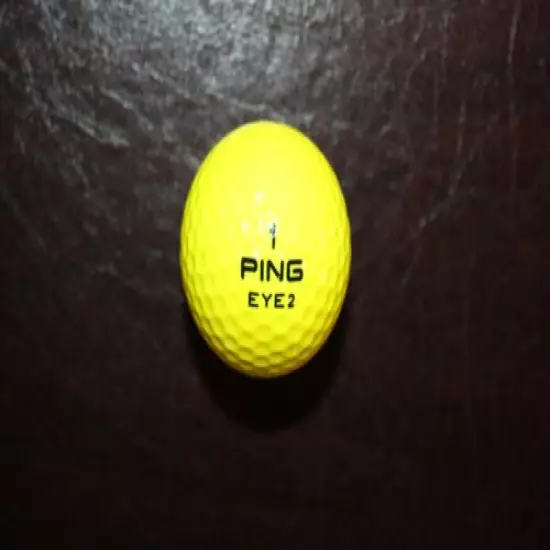 VINTAGE SOLID YELLOW PING EYE 2 GOLF BALL 