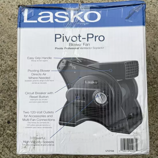 Lasko High Velocity Pro Pivoting Utility Fan (U12104)