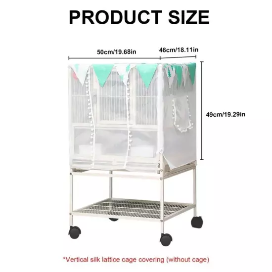 Bird Cage Side Barrier Protective Liners Antimosquito Net Cage Accessories