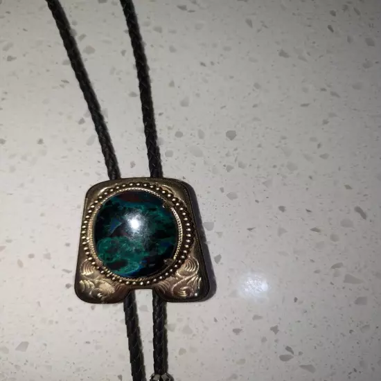 Natural Green/ Turquoise Bolo Tie