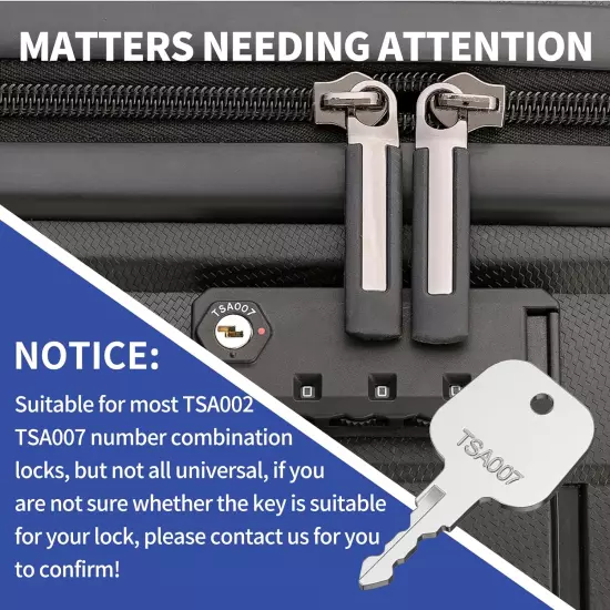 Key for TSA, 2PCS TSA007 TSA002 for Master Luggage Lock Keys Compatible with Lug