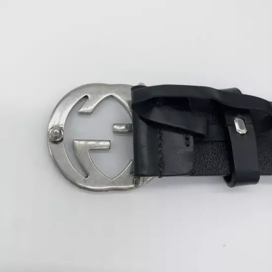 Beauty GUCCI Belt Interlocking GG Deca Logo Silver Black