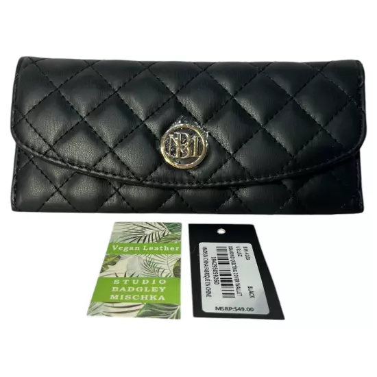 Bagley Mischka Black Quilted Wallet - New with Tags MSRP $49 great gift