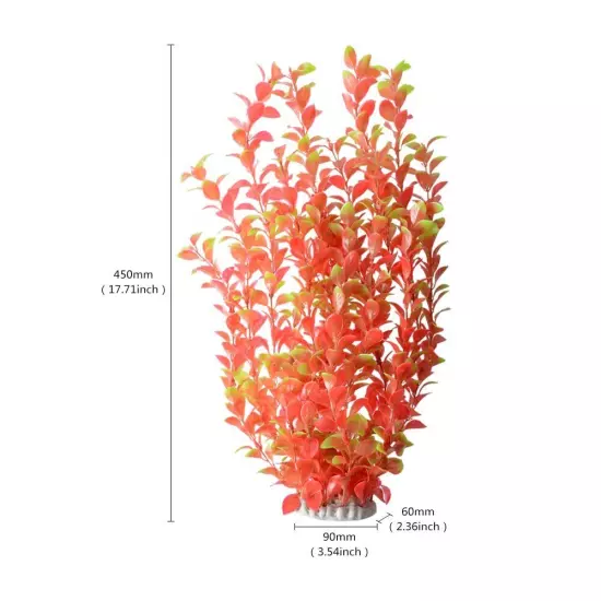 Aquarium Artificial Plastic Plants Decor Fish Tank Ornament 16" Height Assort...