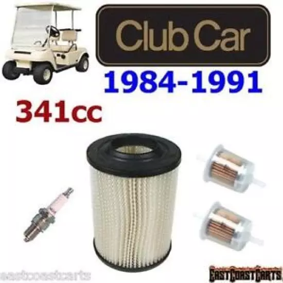 Club Car 1984-1991 Tune Up Kit : Air Filter, Fuel Filter, Spark plug 1013379