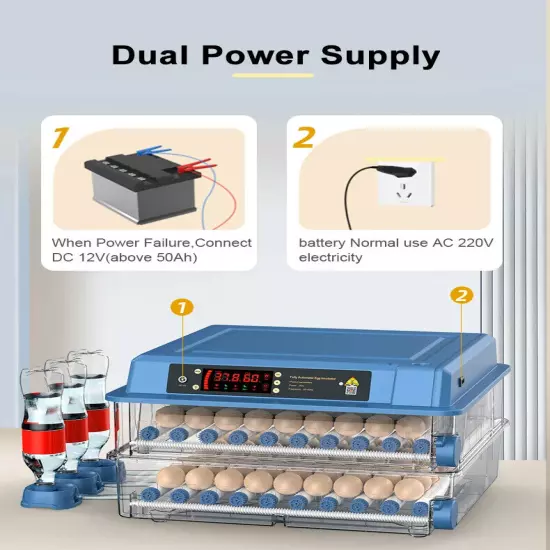 Farm incubators hatching eggs machine 192 eggs fully automatic egg incubator