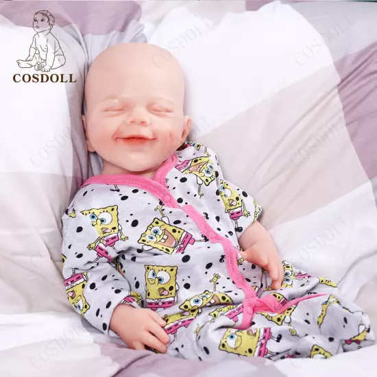 COSDOLL 18.5" Drink-wet System Smiley Girl Reborn Baby Dolls Full Silicone Dolls