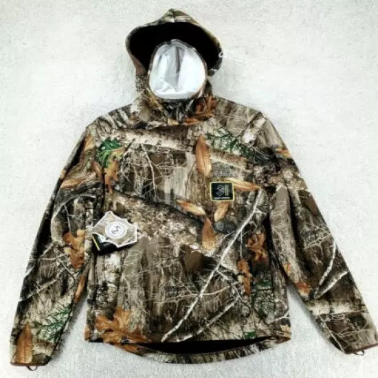 Men's REALTREE Edge Camo, Tech Hoodie w/ Built-In Face Gaiter 34/36