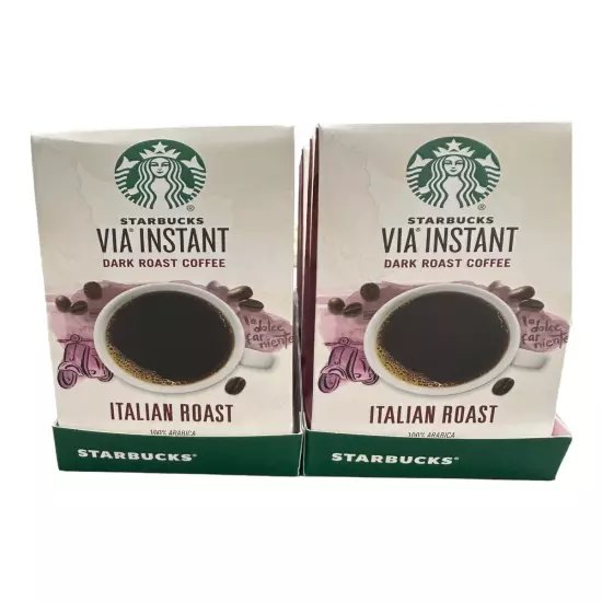 STARBUCKS Via Instant Dark Roast Coffee Italian Roast 12 8 Pks ( 96 Total ) 7/25