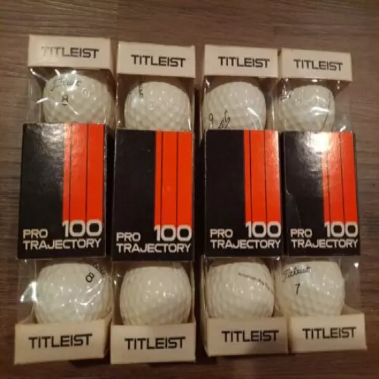 12 Vintage Titleist Pro Trajectory 100 Acushnet Balata Golf Balls New Old Stock